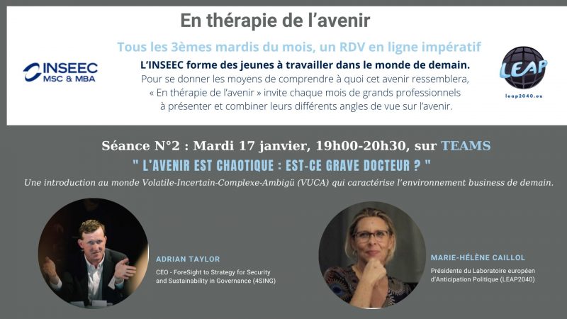 Conference INSEEC & LEAP  – L’avenir est chaotique : est-ce grave docteur ? (17 janv)